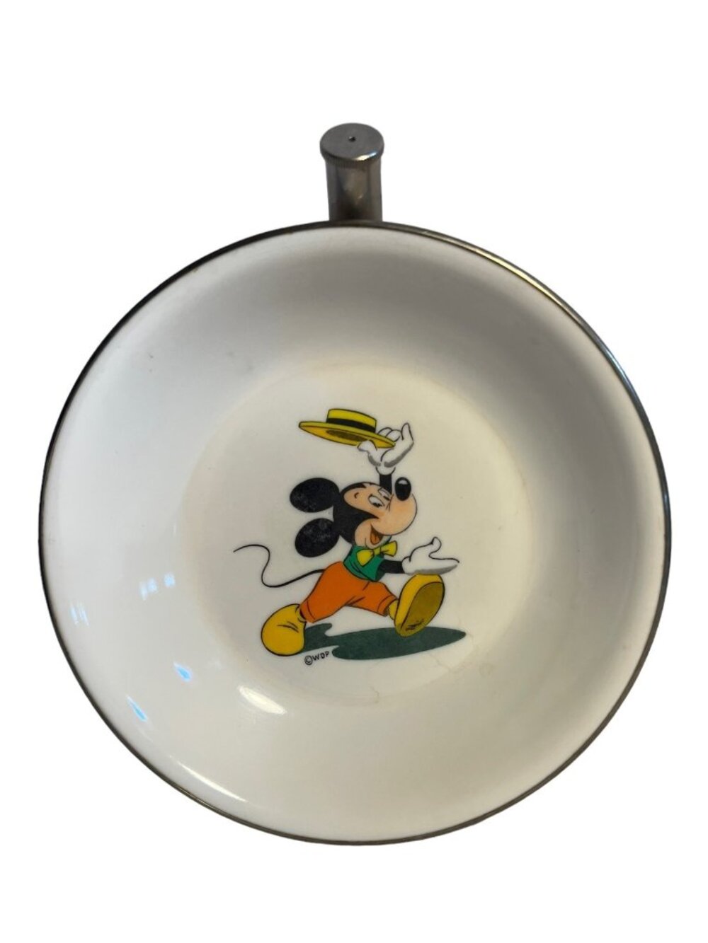 Vintage Mickey Mouse Baby Feeding Bowl With Spout & Handles